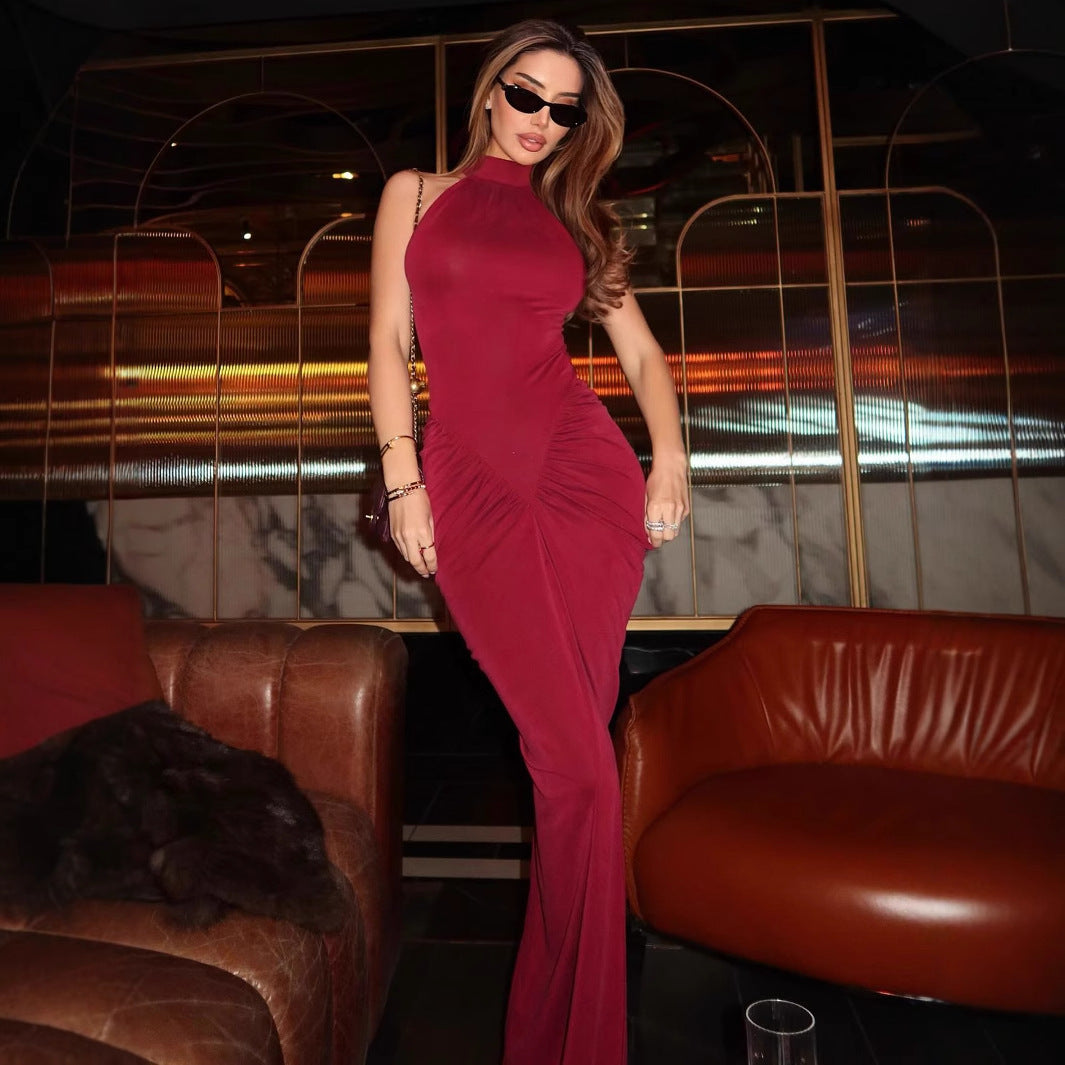 Lunsera Sleeveless Skinny Sheath Long Dress